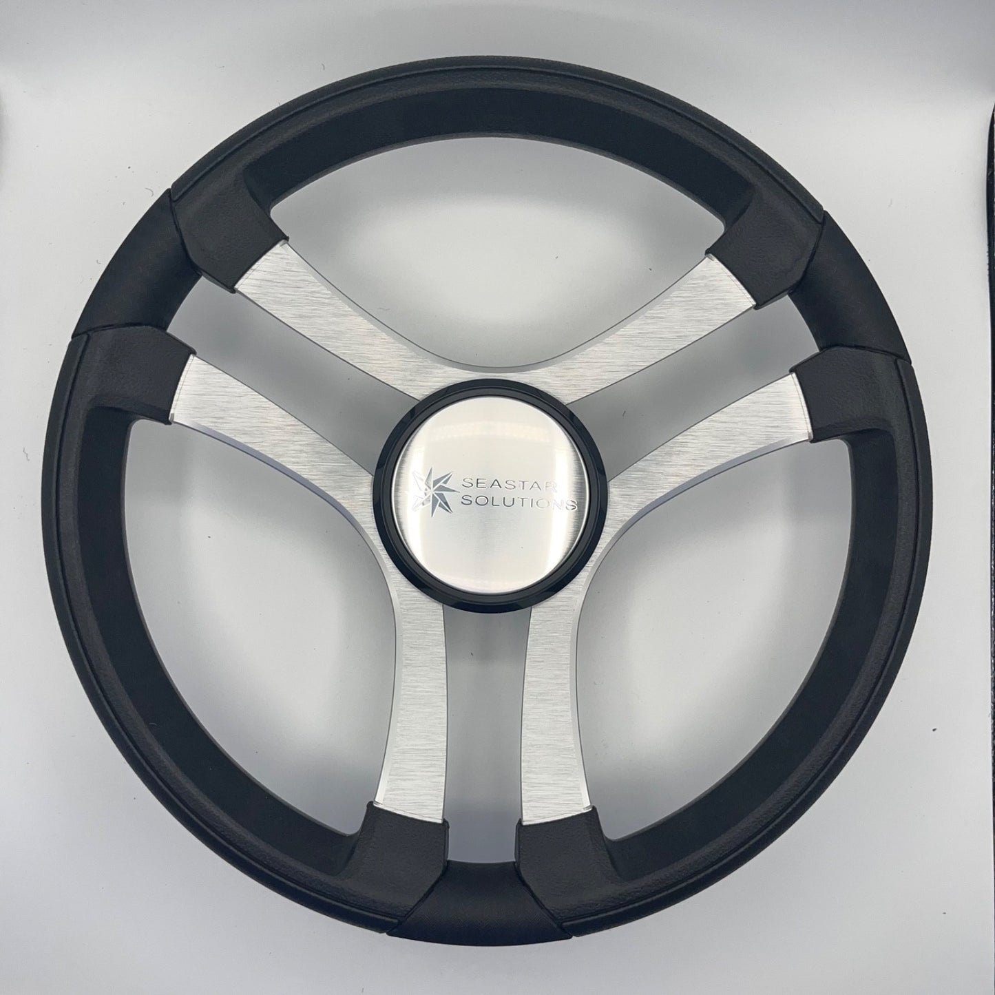Benaco Boat Steering Wheel Brushed Aluminum Spokes | Seastar Solutions