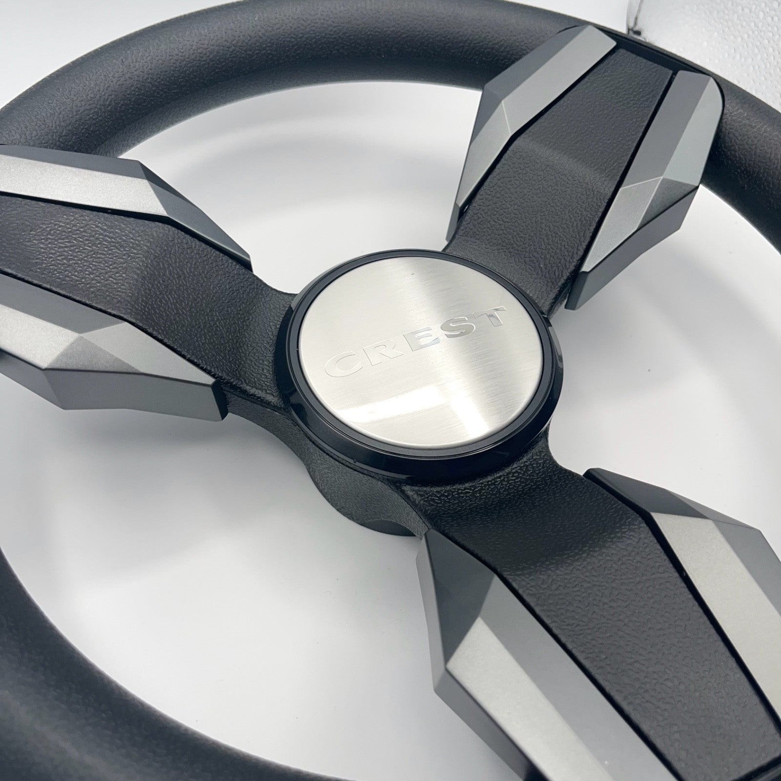 Collina Boat Steering Wheel Dark Gray Inserts - Crest - Keyed ONLY