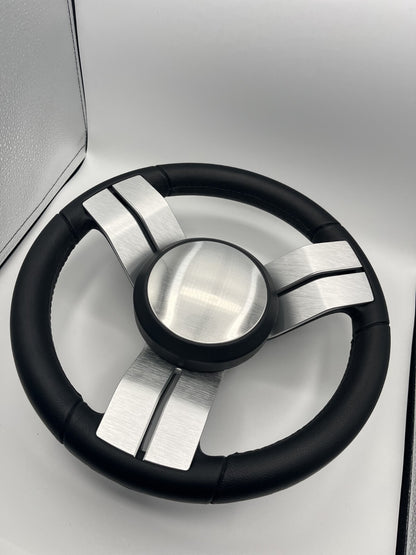Model M703 Boat Steering Wheel with Brushed Dual Spokes/Center Cap