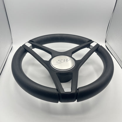 Molino Black w/Soft Touch Urethane Rim Boat Steering Wheel | Blue Wave