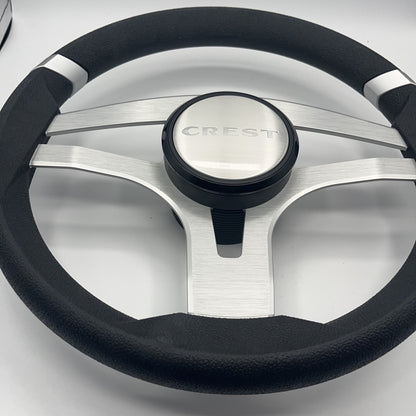 Badia Boat Steering Wheel Brushed Aluminum Spokes | Crest Boats