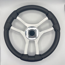 Malera Boat Steering Wheel Brushed Aluminum Spokes | Chrome-style Dome
