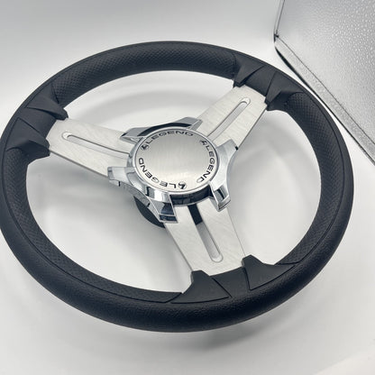 Model 15 Marine Steering Wheel Brush Alum Spokes | Legends Boats Chrome