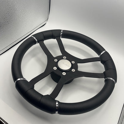 Malera Boat Steering Wheel Black Aluminum Spokes | Gussi Snap-in