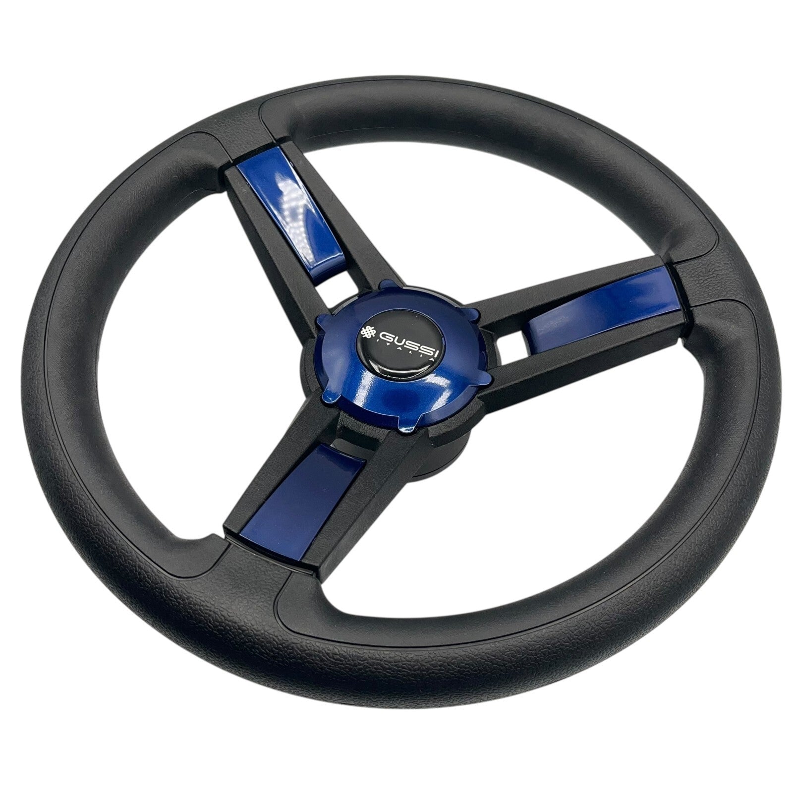 Giazza Golf Cart Steering E-Z-GO HUB Soft Touch Rim ABS Spokes - Blue Inserts