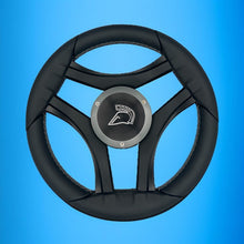 Durello Marine Steering Wheel, Black Leather Rim