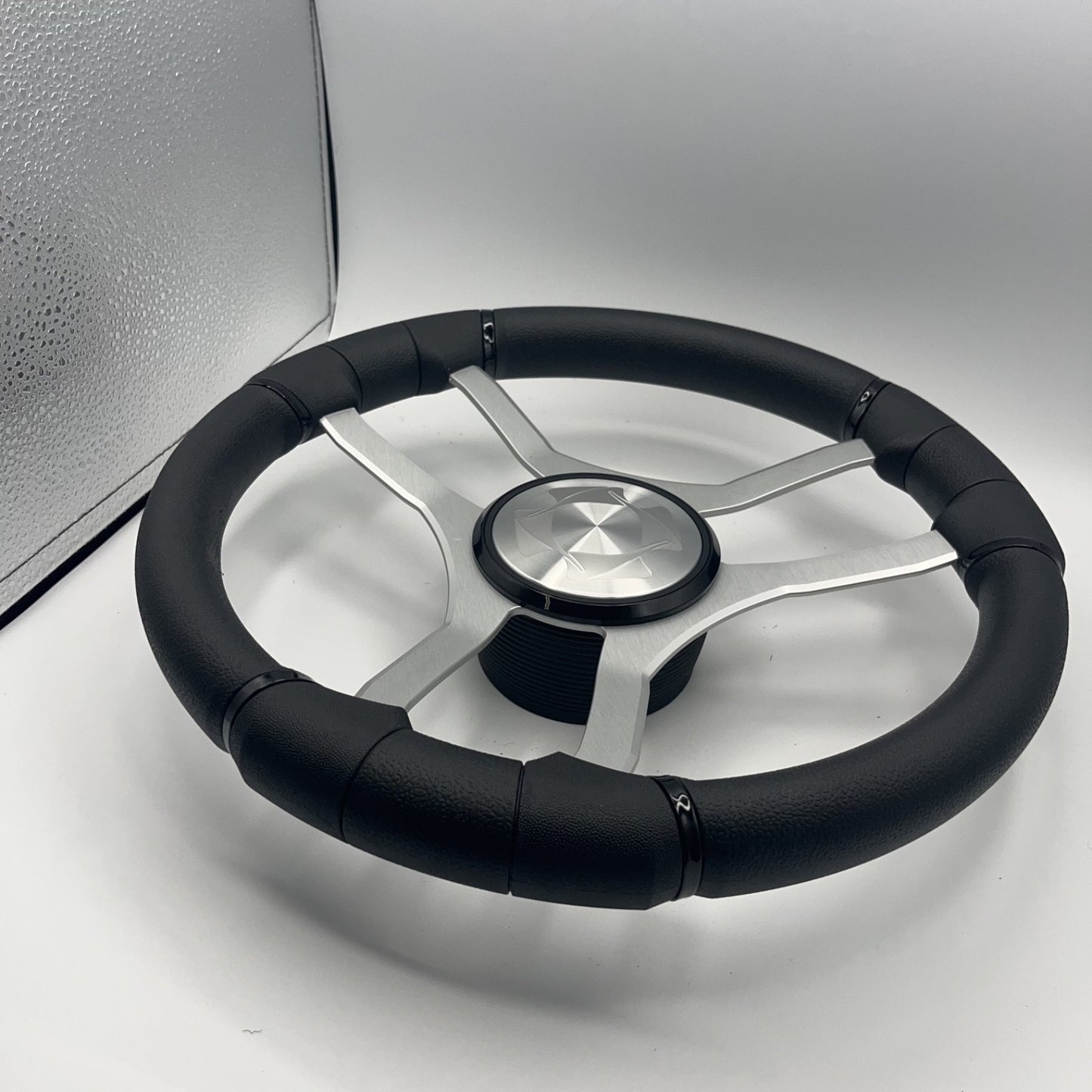 Malera Boat Steering Wheel Brushed Aluminum Spokes | Stingray