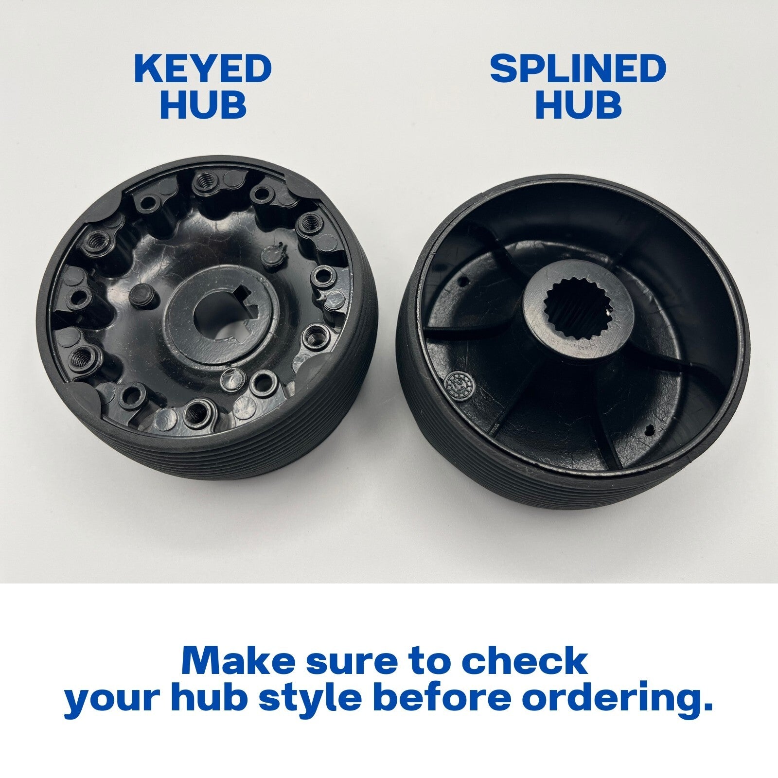 Benaco Boat Steering Wheel Brushed Aluminum Spokes - Plain