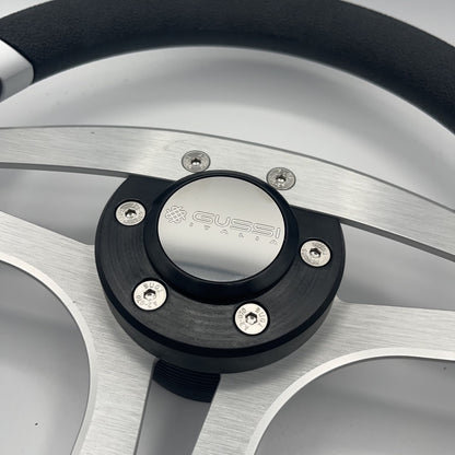 Badia Boat Steering Wheel Brushed Aluminum Spokes | Gussi Snap-in