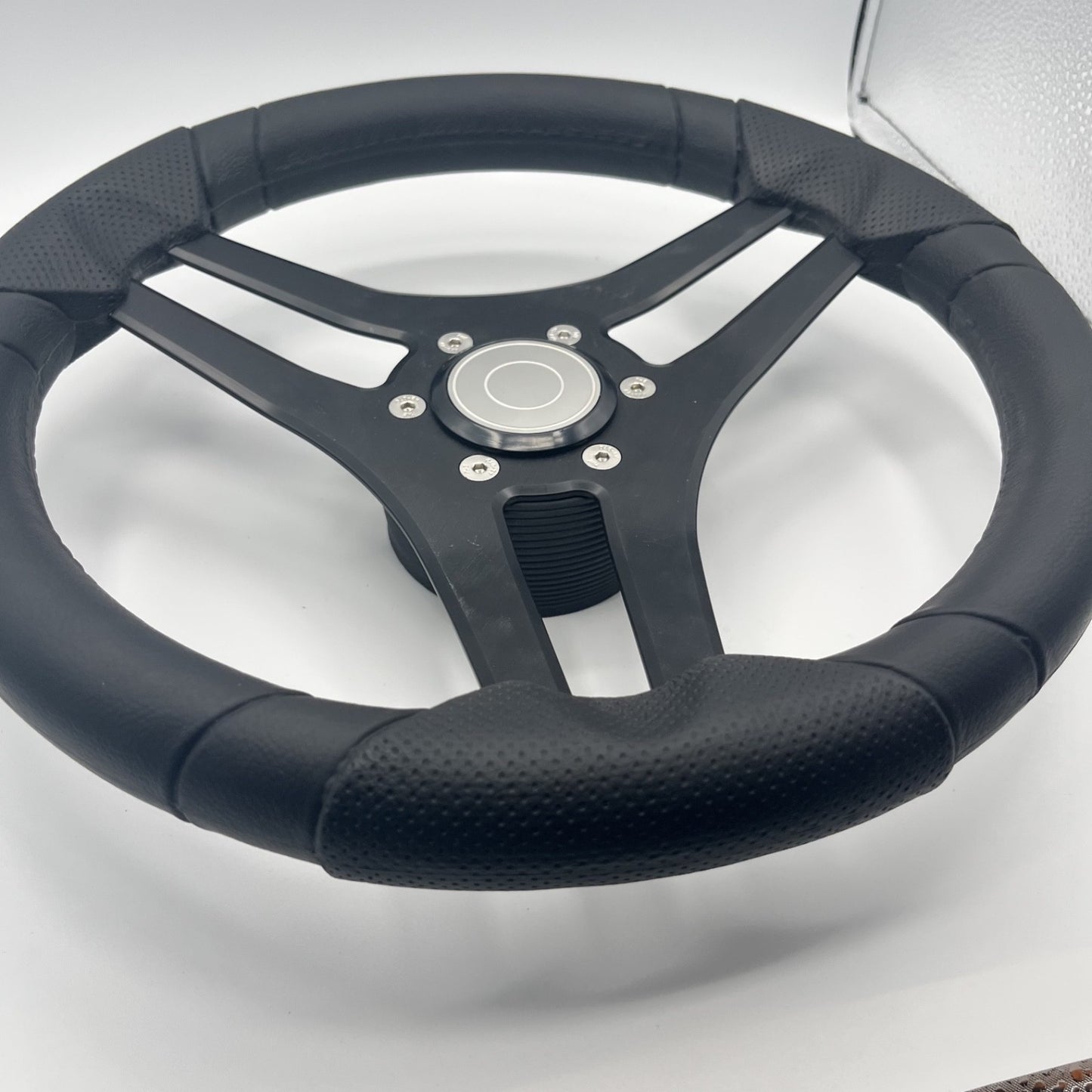 Molinara Marine Steering Wheel Black Brushed Alum Spokes | Target Style