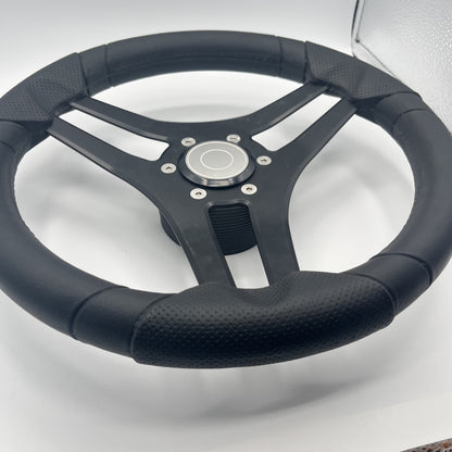 Molinara Marine Steering Wheel Black Brushed Alum Spokes | Target Style