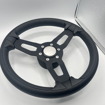 Gussi Italia Model 15 Steering Wheel Blk Brushed Alum Spokes | Gussi Stainless
