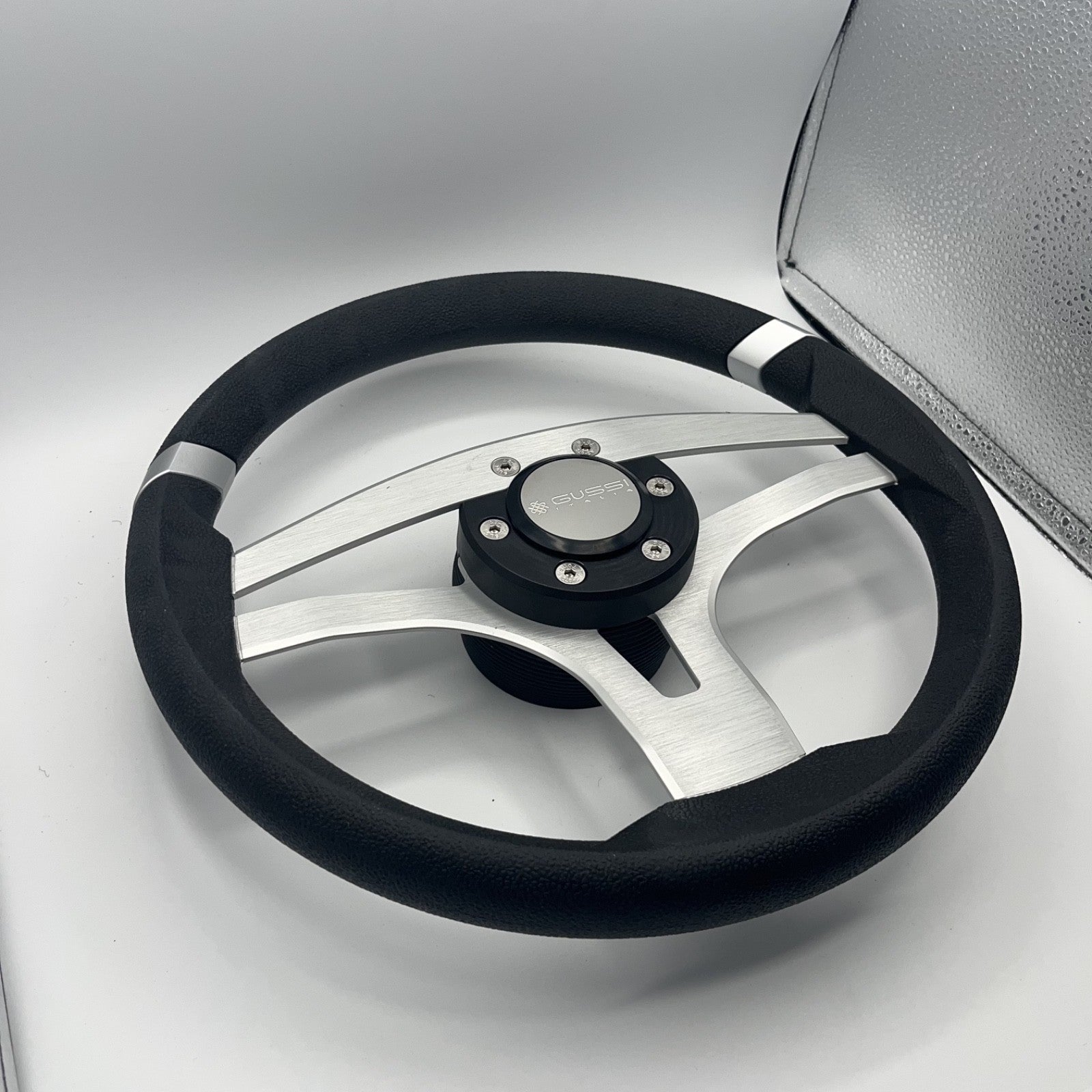 Badia Boat Steering Wheel Brushed Aluminum Spokes | Gussi Snap-in