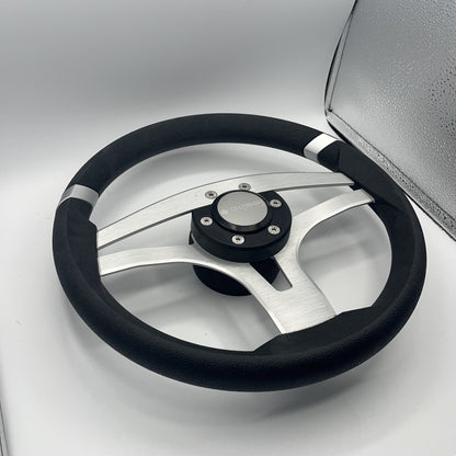 Badia Boat Steering Wheel Brushed Aluminum Spokes | Gussi Snap-in