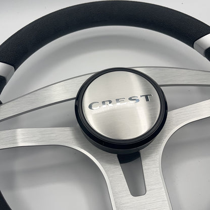 Badia Boat Steering Wheel Brushed Aluminum Spokes | Crest Boats