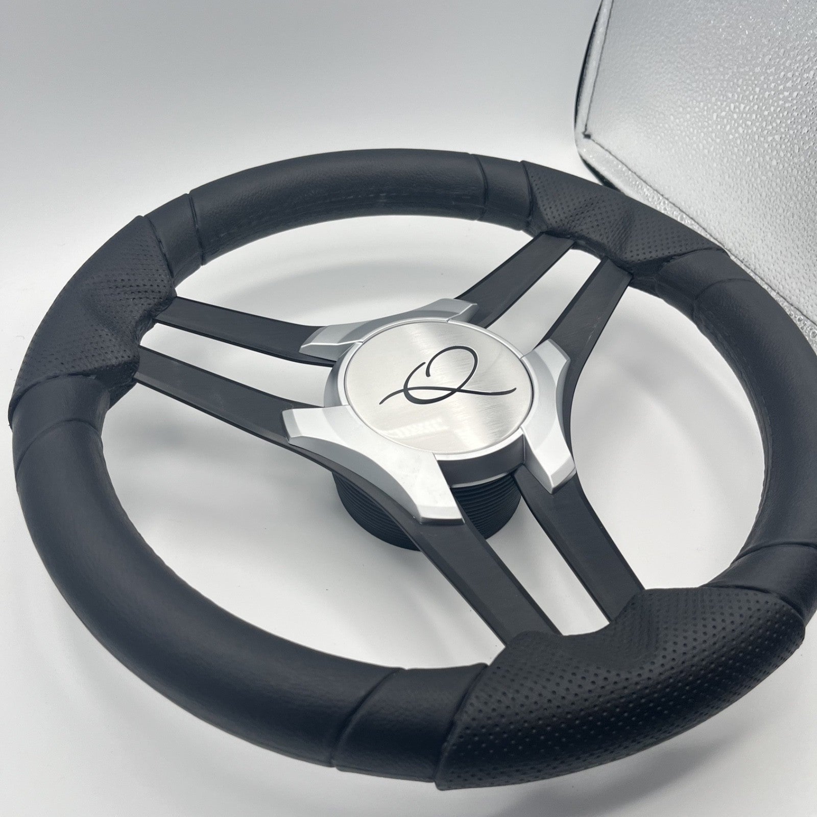 Molinara Marine Steering Wheel Black Brushed Alum Spokes | Apex