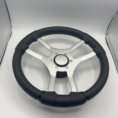Malera Boat Steering Wheel Brushed Aluminum Spokes | Gussi Snap-in