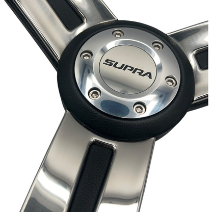 Gussi Italia Marine Steering Wheel Stainless Steel Spokes Soft Touch Rim | Supra