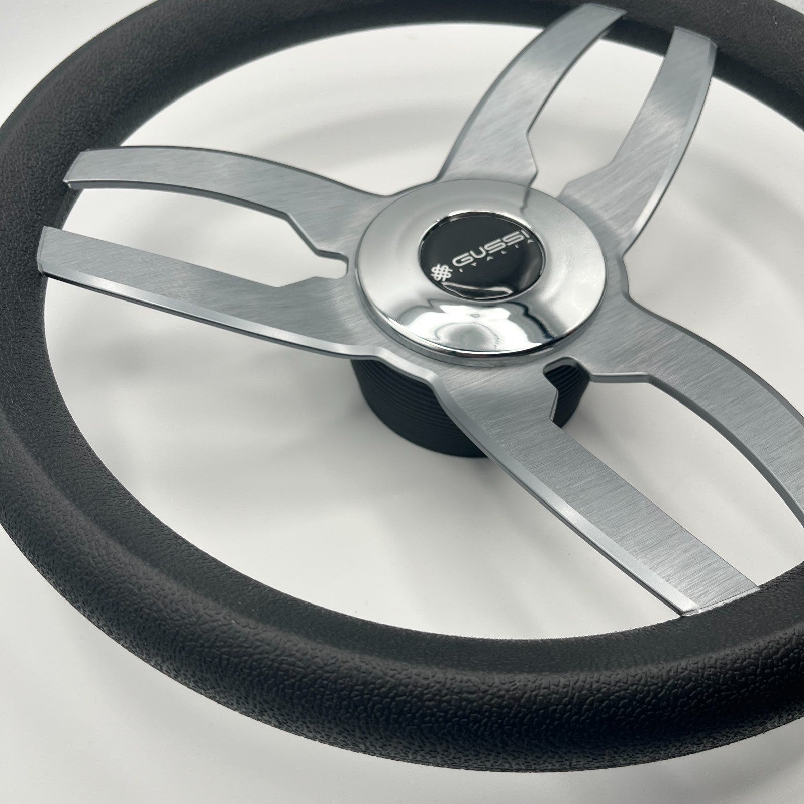 Cabrio Boat Steering Wheel Gray Brushed Alum Spoke | Gussi Italia