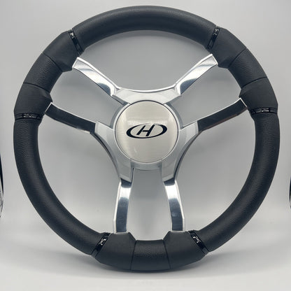 Malera Boat Steering Wheel Chrome Spokes | Harris Kayot Gray Star
