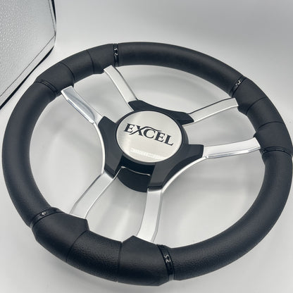 Malera Boat Steering Wheel Chrome Spokes | Excel Black Star