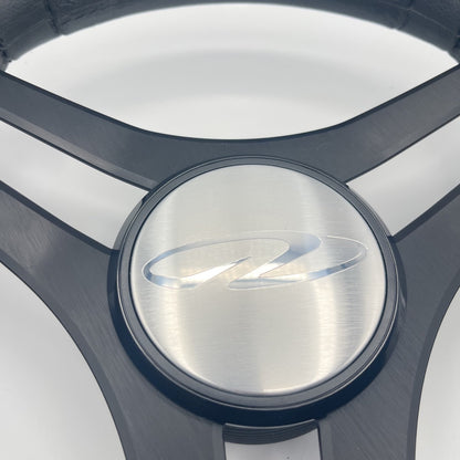 Molinara Marine Steering Wheel Black Brushed Alum Spokes | Regal