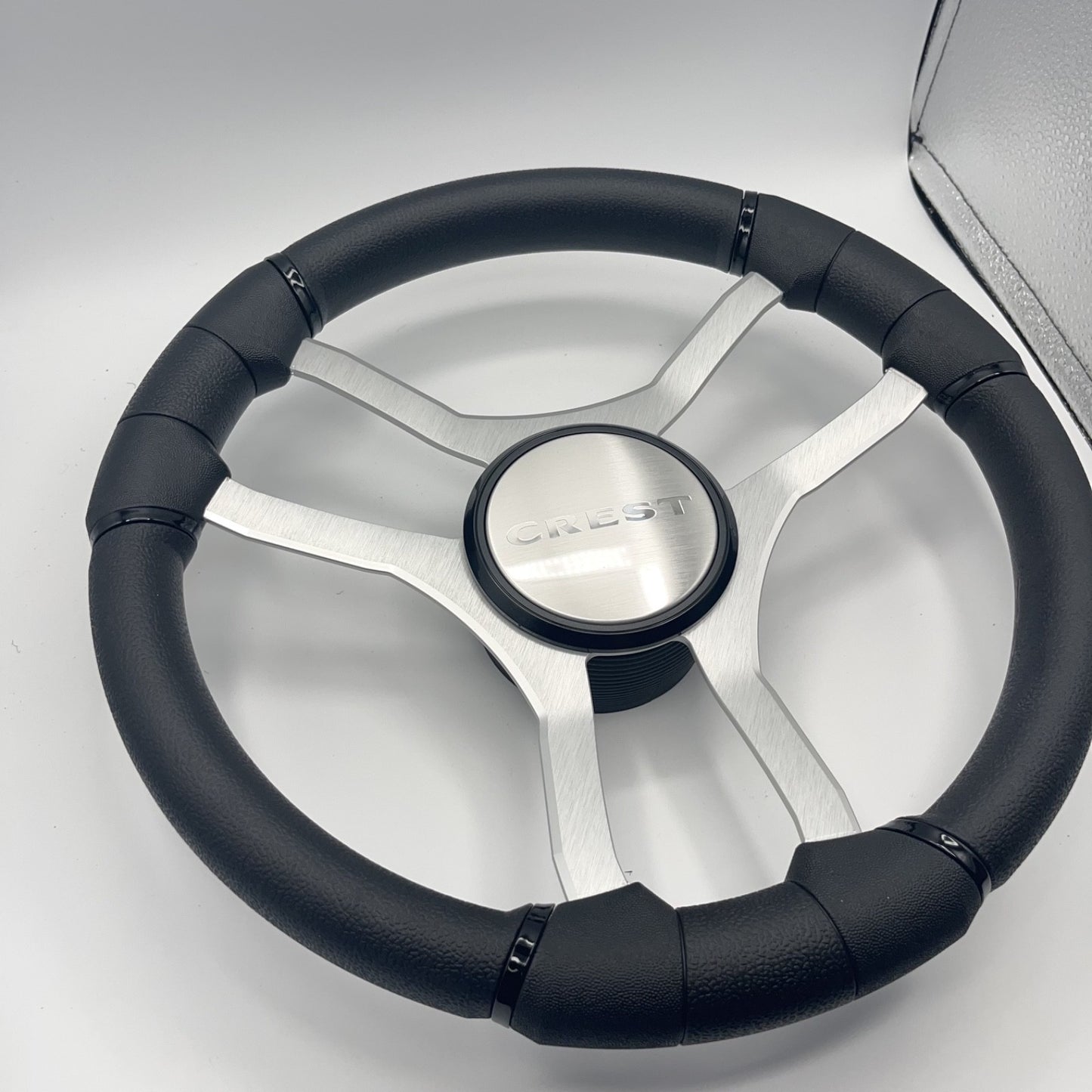 Malera Boat Steering Wheel Brushed Aluminum Spokes | Crest Boats
