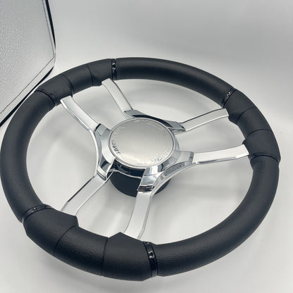Malera Boat Steering Wheel Chrome Spokes | Smoker