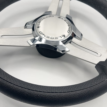Model 15 Marine Steering Wheel Brushed Aluminum Spokes | Legend Boats