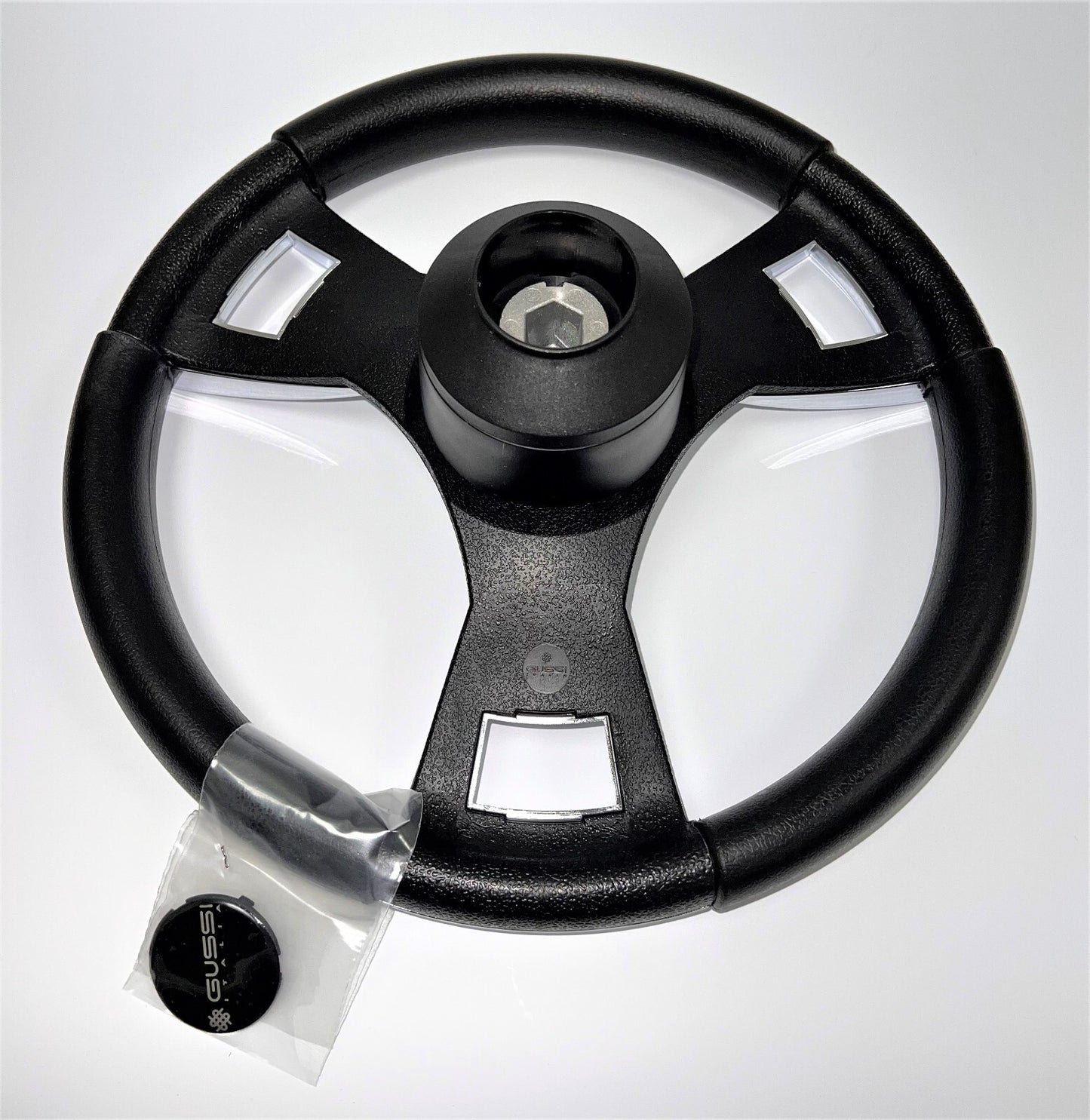 Model M13C Black & Chrome Steering Wheel fits CLUB CAR PRECEDENT Golf Cart