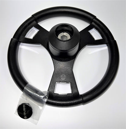 Model M13C Black & Chrome Steering Wheel fits CLUB CAR PRECEDENT Golf Cart