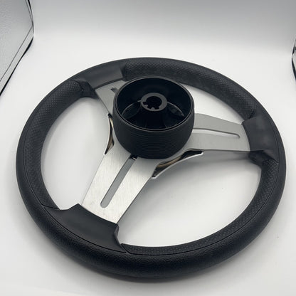 Model 15 Marine Steering Wheel Brushed Aluminum Spokes | Blank Center