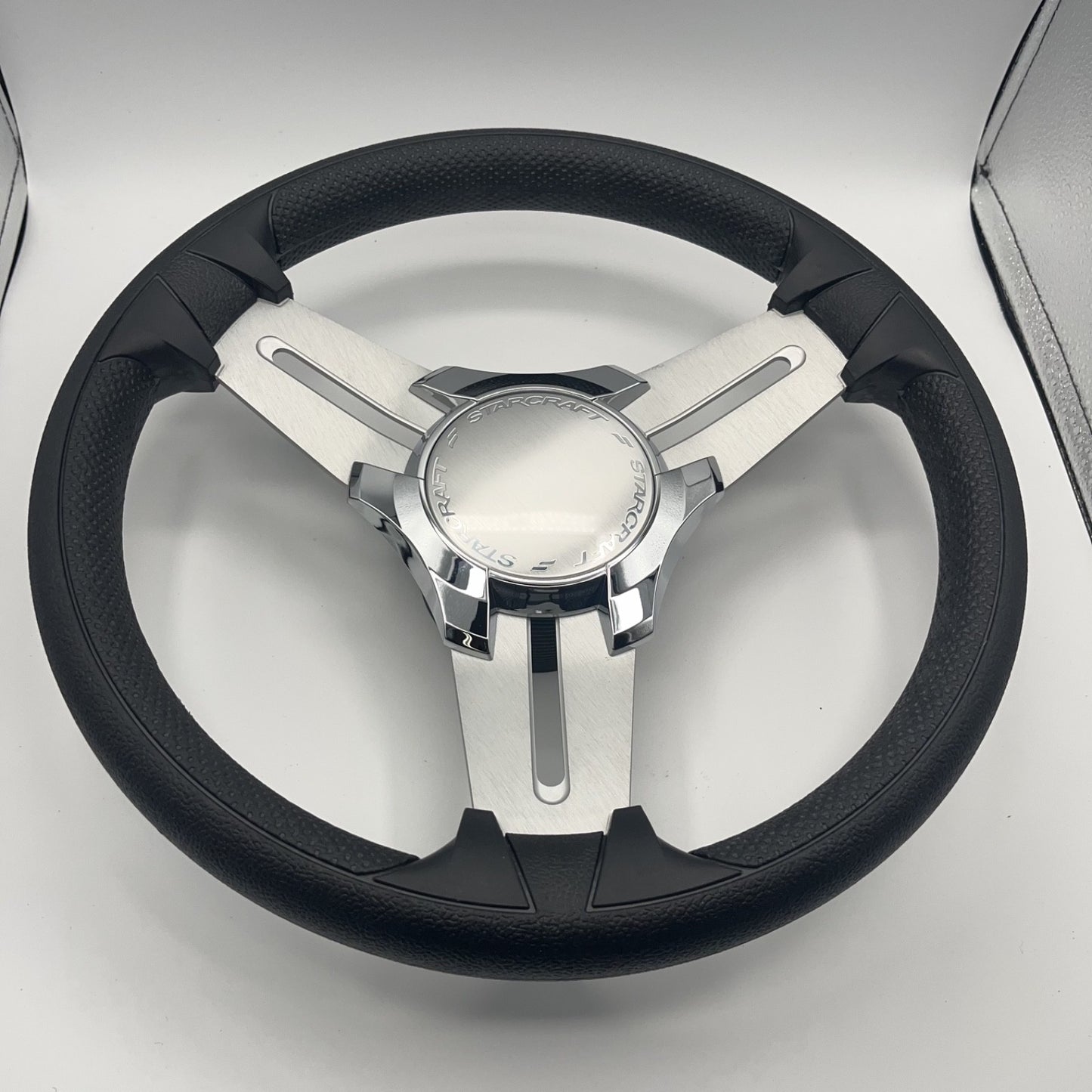 Model 15 Marine Steering Wheel Brushed Aluminum Spokes | Starcraft