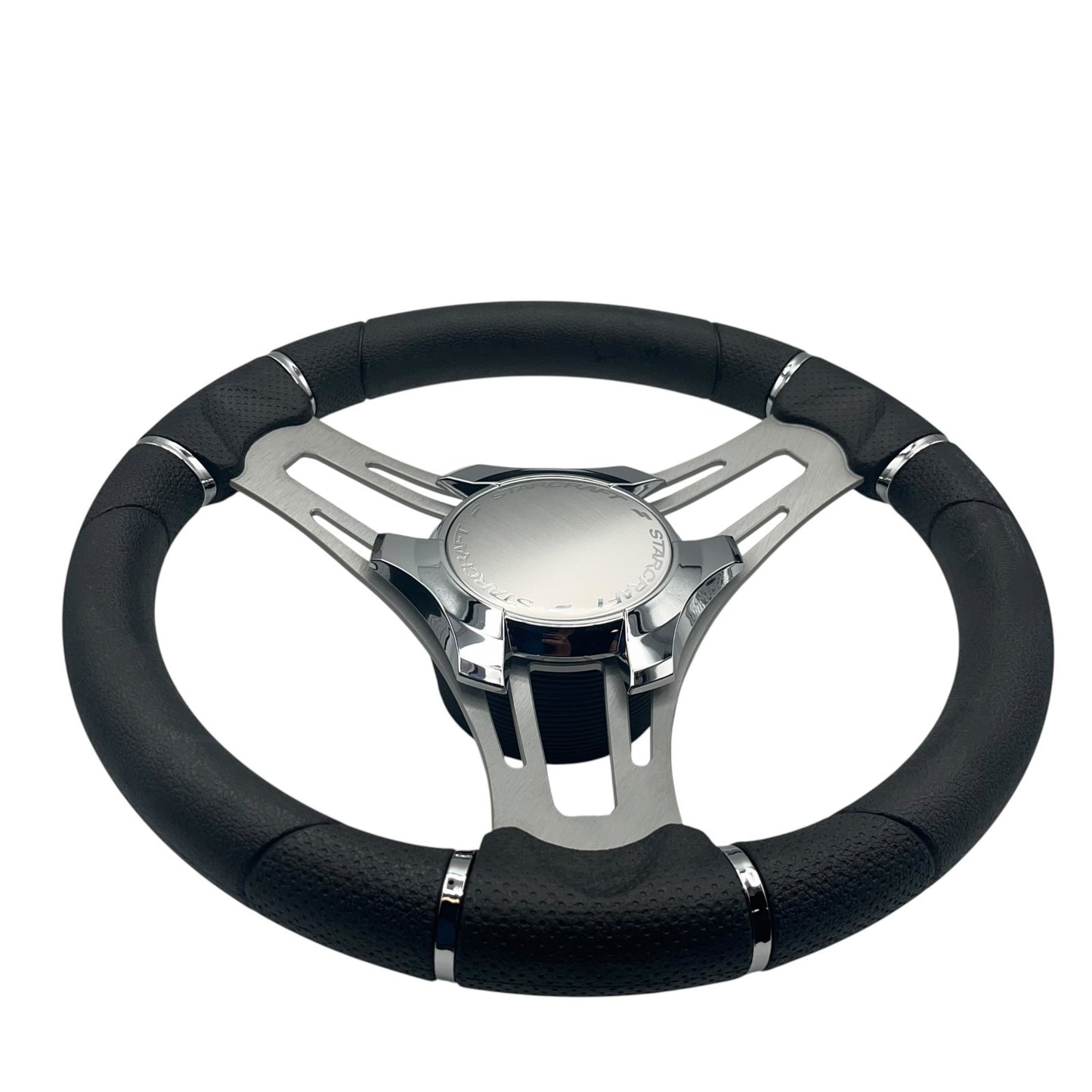 Verona Boat Steering Wheel Gray Brushed Aluminum Spokes | Starcraft Boats