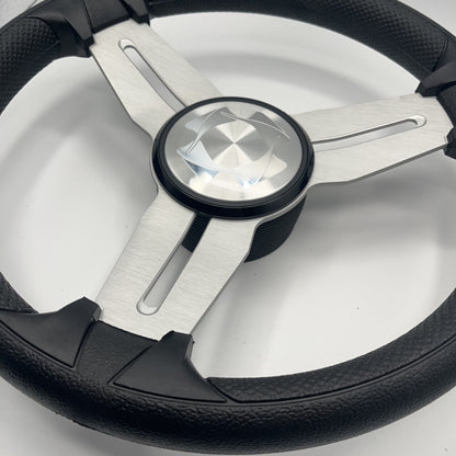 Model 15A Marine Steering Wheel Brushed Alum Spokes | Stingray Boats Cap