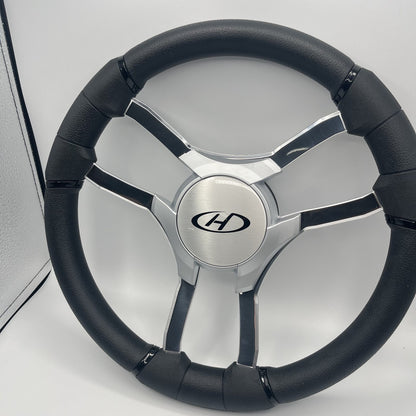 Malera Boat Steering Wheel Chrome Spokes | Harris Kayot Gray Star
