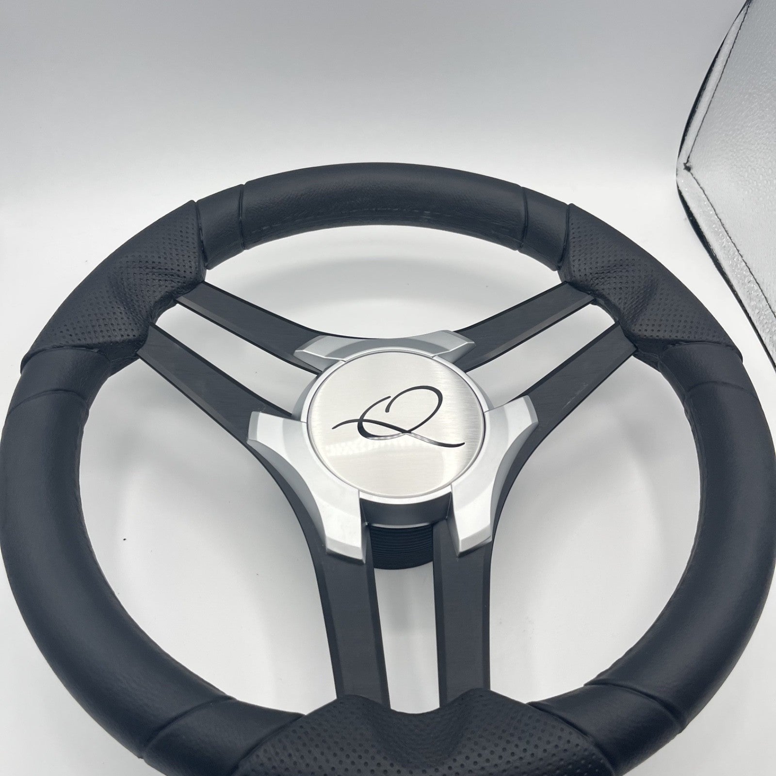 Molinara Marine Steering Wheel Black Brushed Alum Spokes | Apex
