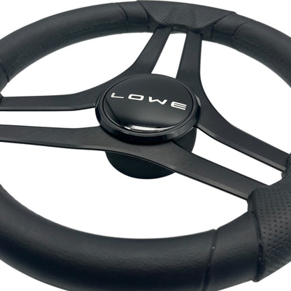 Molinara Marine Steering Wheel Black Brushed Aluminum Spokes | Lowe