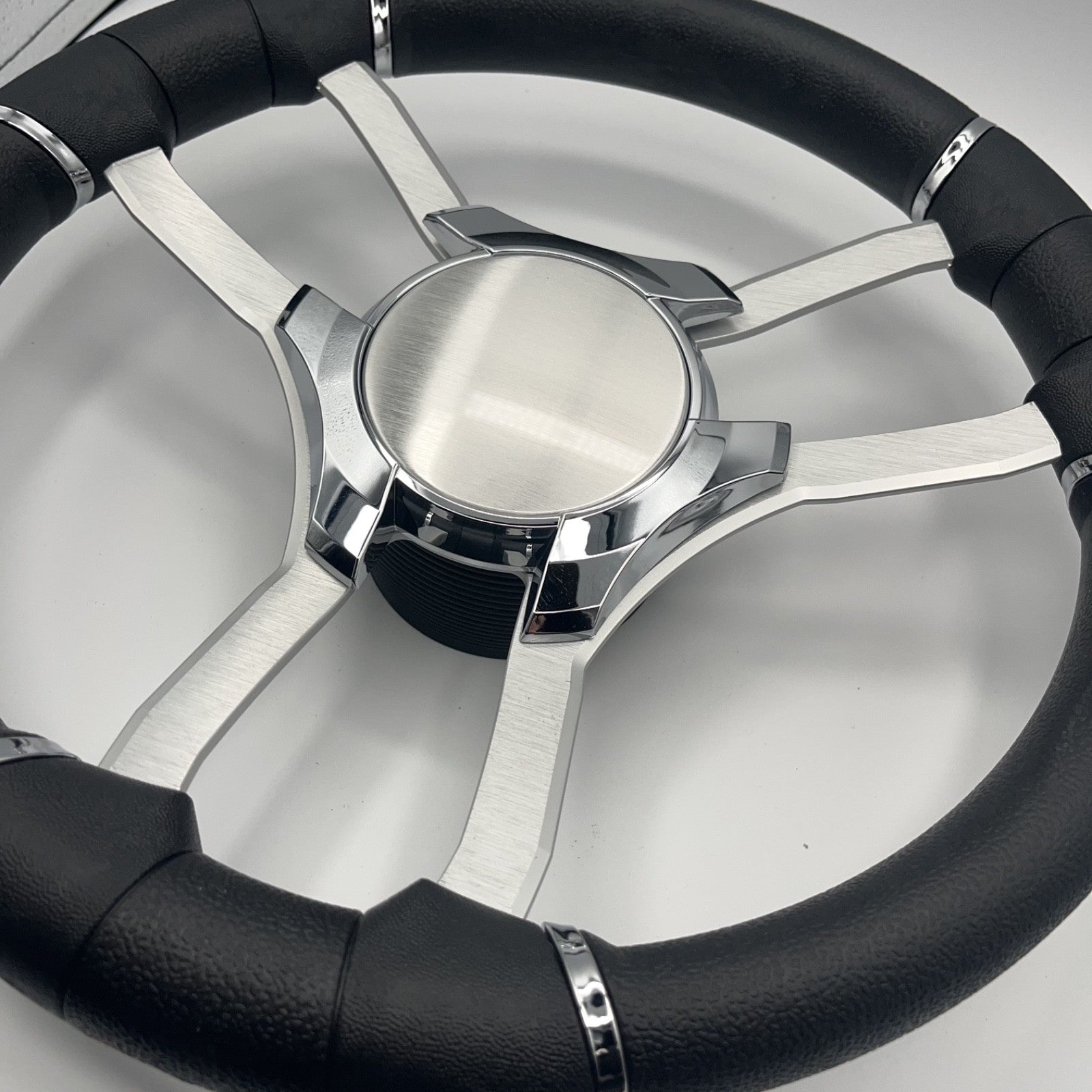 Malera Boat Steering Wheel Brushed Alum Spoke | Plain