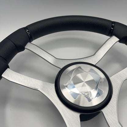 Malera Boat Steering Wheel Brushed Aluminum Spokes | Stingray