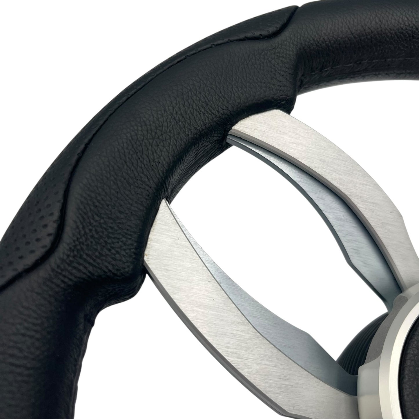 Garda Boat Steering Wheel Brushed Dual Spoke Alum | Plain Center Cap