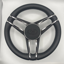Cobalt Boat Steering Wheel Stainless Steel Spoke Leather Rim | Cobalt Boats Logo