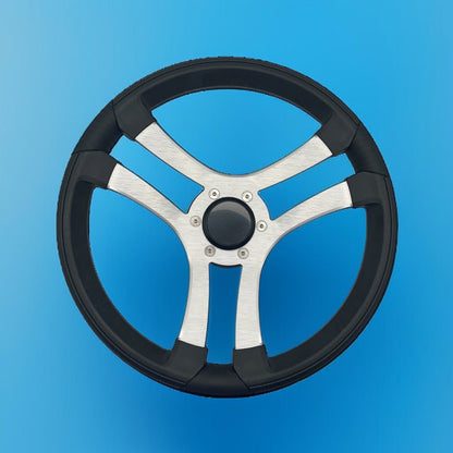 Benaco Boat Steering Wheel Brushed Aluminum Spokes | Blank Snap-in