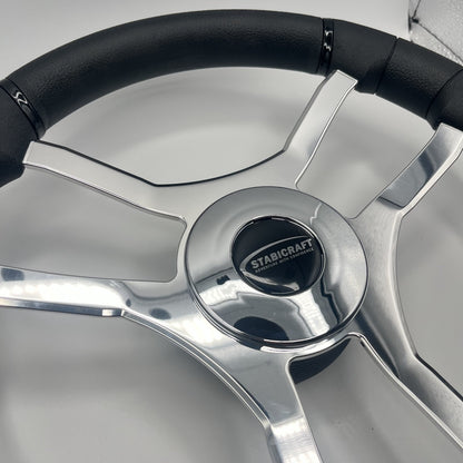Malera Boat Steering Wheel Chrome Spokes | Stabicraft