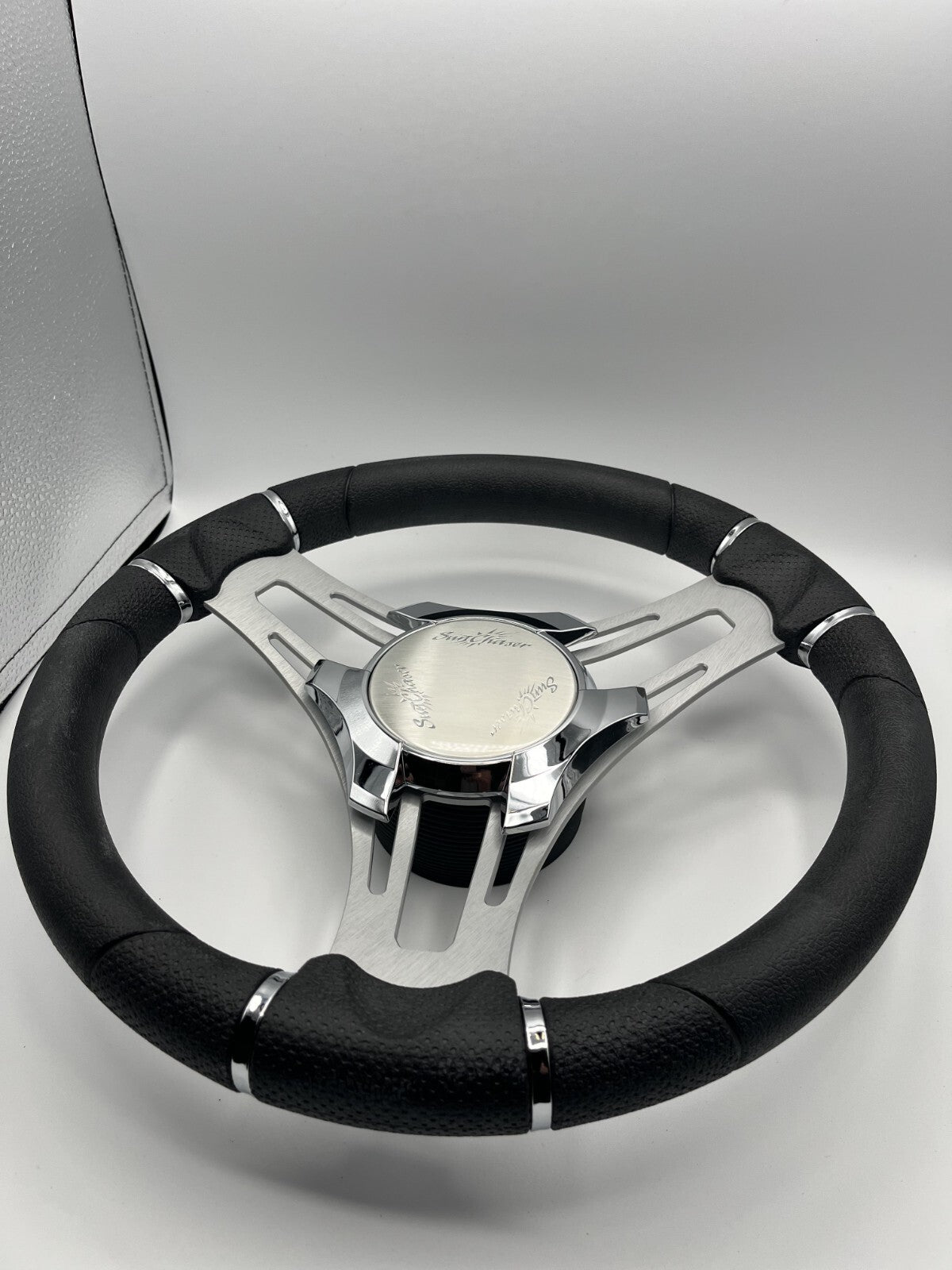 Verona Boat Steering Wheel Brushed Aluminum Spokes | SunChaser