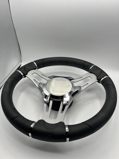 Verona Boat Steering Wheel Brushed Aluminum Spokes | SunChaser