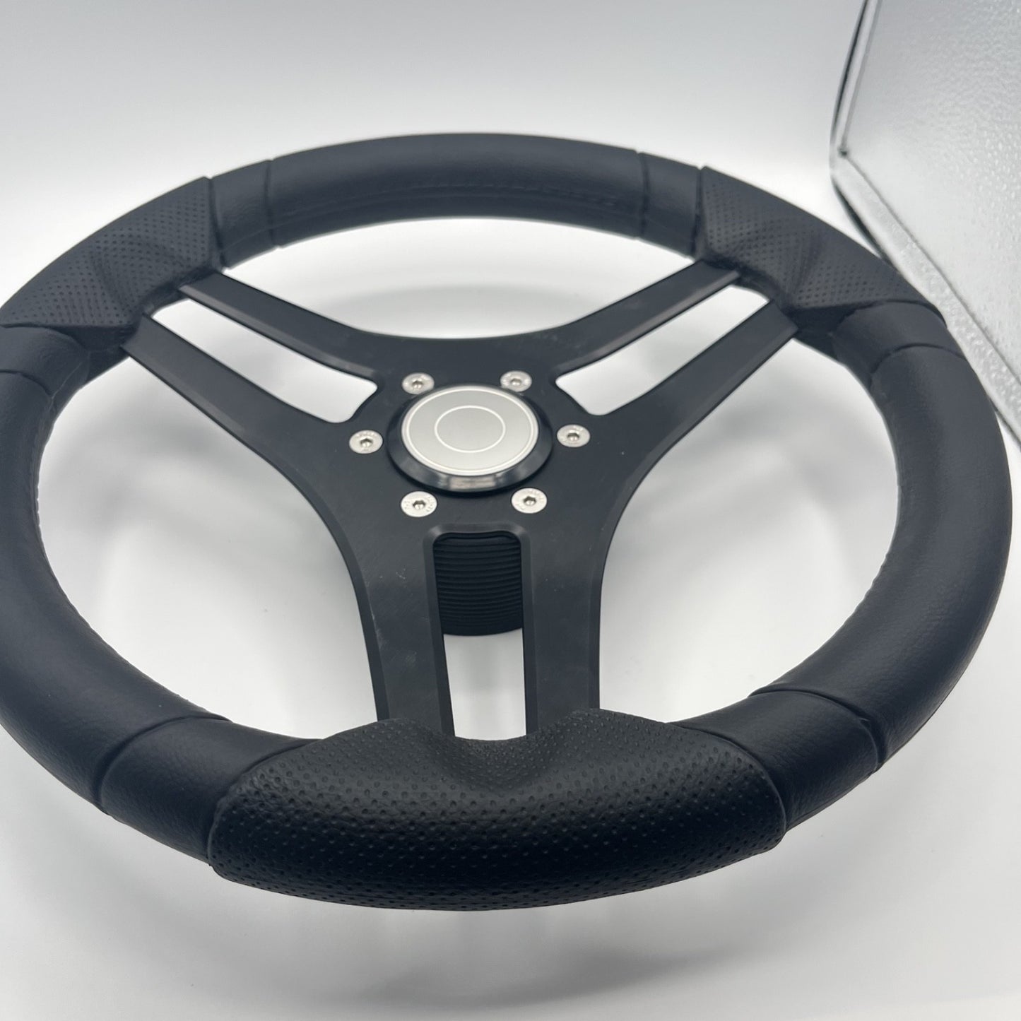 Molinara Marine Steering Wheel Black Brushed Alum Spokes | Target Style