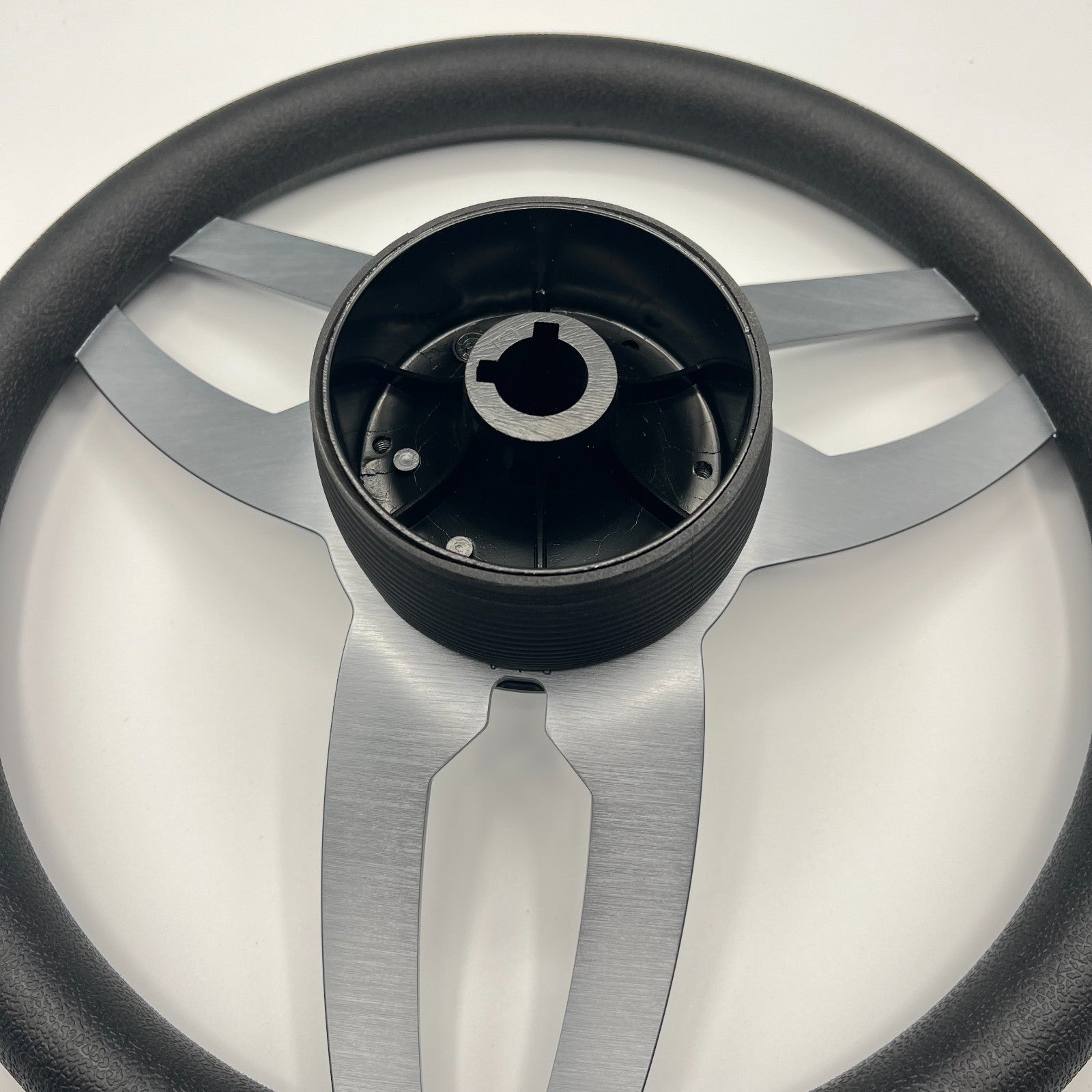 Cabrio Boat Steering Wheel Gray Brushed Alum Spoke | Lowe Boat