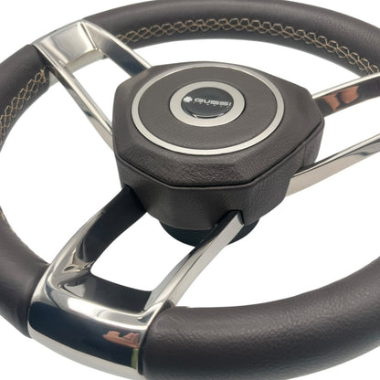 Model 700B Gussi Italia Boat Steering Wheel Polished Stainless Steel Spokes