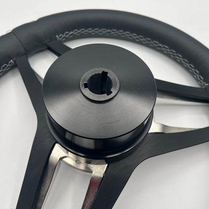Varatti Boat Steering Wheel Stainless Steel Spoke Leather Rim | Varatti Logo